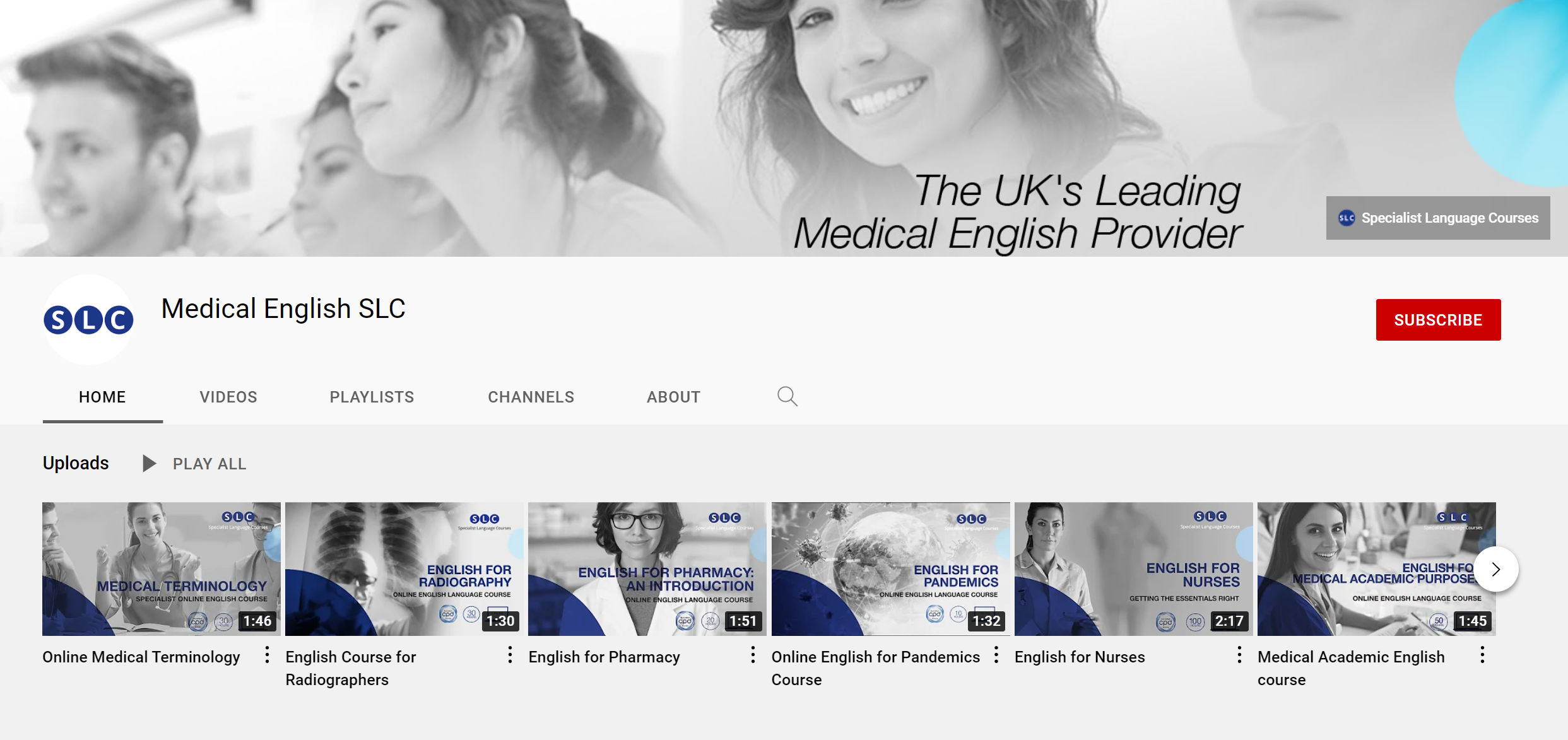 Medical English SLC YouTube Channel